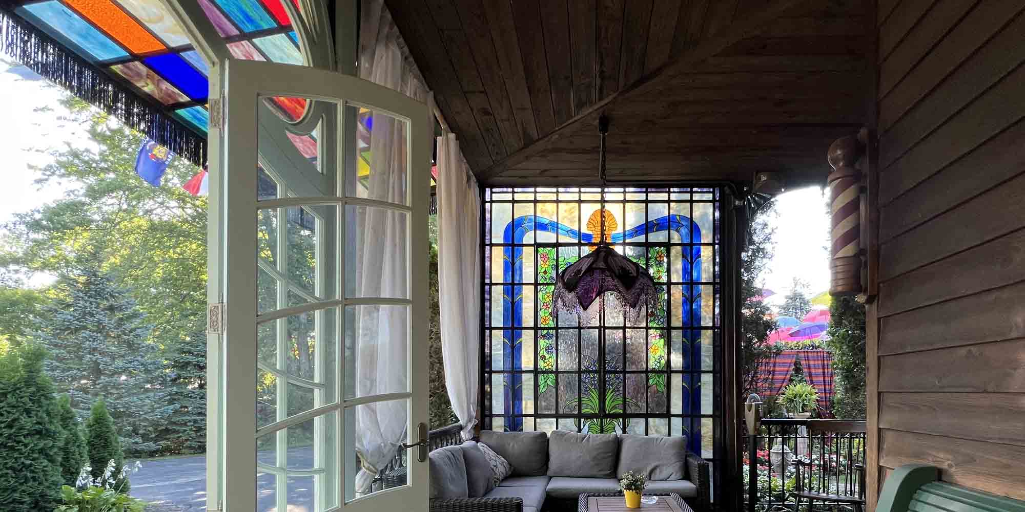 Adeline's House of Cool stained glass features